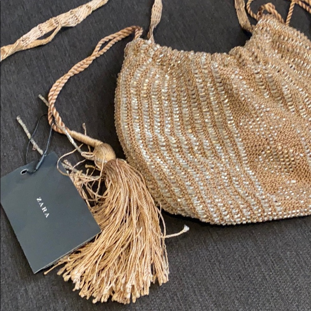 Zara crochet and beaded bag.
